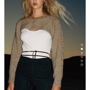 Zara Long Sleeve Knit Cropped Sweater